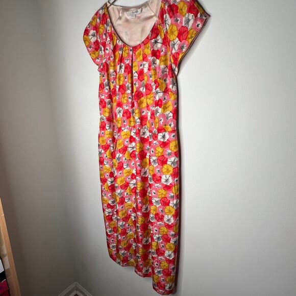 Boden Silk Poppy Floral Midi Sheath Dress Size 12 - Picture 6 of 8